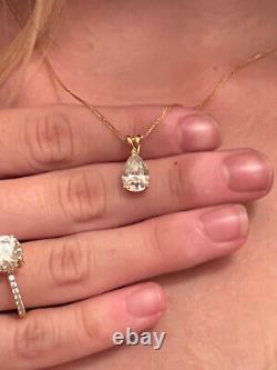2carat Pear Certified Diamond Necklace 18k gold diamond fine jewelry necklace