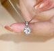 2ct Diamond Necklace Pendant White Gold & Gift Box Lab-Created IGI Certification