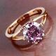 3Ct Round Cut Moissanite Ruby Women's Charm Solitaire Ring 14K Yellow Gold FN