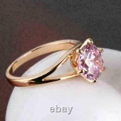 3Ct Round Cut Moissanite Ruby Women's Charm Solitaire Ring 14K Yellow Gold FN