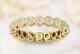 3Ct Round Cut Simulated Opal Bridal Eternity Band For Women 14k Yellow Gold FN