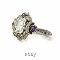 3.1 Ct Emerald Cut Lab-Created Diamond Simple Bohemian 1920's Fancy Vintage Ring