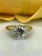 3.26Ct Round Solitaire MOISSANITE D/VVS1 Ring Engagement 14k Yellow Gold Finish