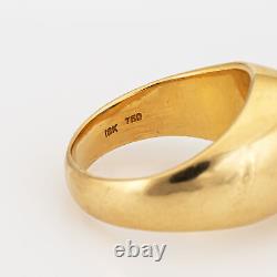 3.50ct Natural Ceylon Sapphire Signet Ring Certificate No Heat Vintage 18k Gold
