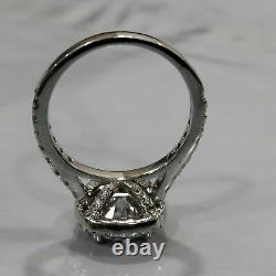 3.53Ct Round Anniversary MOISSANITE D/VVS1 Engagement Ring 14k White Gold Finish