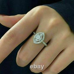 3 Ct Marquise Cut Lab-Created Diamond Royal Antique Style Vintage Art Deco Rings