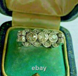 3 Ct Round Cut Lab-Created Diamond 1920's Antique Trilogy Retro Old Vintage Ring
