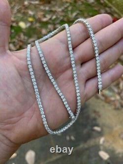 3mm D/FL MOISSANITE 925 Silver Tennis Chain Necklace Passes Tester 14 36 inch