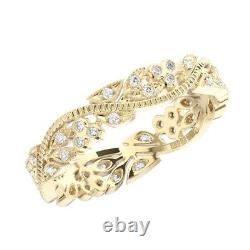 4mm Pave Set Round Brilliant Cut Diamonds Full Eternity Ring in 9K Yellow Gold