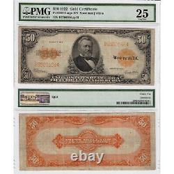 $50 1922 Gold Certificate Fr#1200 Large S/N PMG Certified Very Fine 25