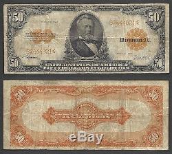 $50 1922 Gold Certificate==fr. 1200==grant==gold Seal==very Fine