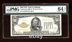 $50 1928 Gold Certificate Fr. 2404 PMG 64 EPQ Serial A02397533A