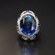 5.50 Ct Natural Diamond Oval Sapphire Wedding Ring 14K White Gold Over Mans