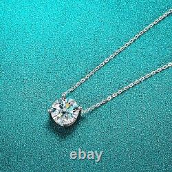 5ct Diamond Four Claws Pendant Necklace & Gift Box Lab-Created IGI Certification