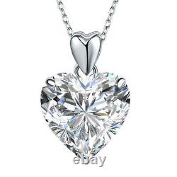 5ct Heart Shape Diamond 14K White Gold Over Classy Promise Proposal Gift Pendant