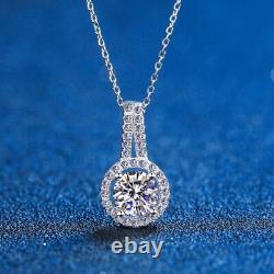 5ct Moissanite Necklace Gold Plated 925 Sterling Silver Necklace For Women Gift