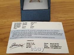 9ct Gold fire opal & white topaz ring size N 1/2 with certificate, fine jewelry