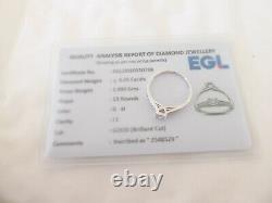 9ct gold 1/4ct diamond solitaire art deco with with certificate