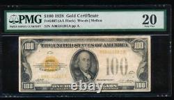 AC 1928 Fr 2405 $100 Gold Certificate PMG 20