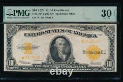 AC Fr 1173 1922 $10 Gold Certificate star PMG 30 EPQ