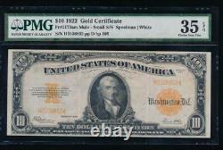 AC Fr 1173a 1922 $10 Gold Certificate mule PMG 35 EPQ