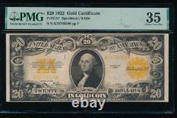 AC Fr 1187 1922 $20 Gold Certificate PMG 35