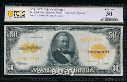 AC Fr 1200 1922 $50 Gold Certificate PCGS 30