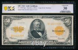 AC Fr 1200 1922 $50 Gold Certificate PCGS 30 comment