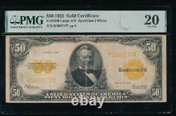 AC Fr 1200 1922 $50 Gold Certificate PMG 20 comment