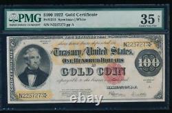 AC Fr 1215 1922 $100 GOLD CERTIFICATE PMG 35 NET