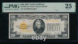 AC Fr 2402 1928 $20 Gold Certificate PMG 25