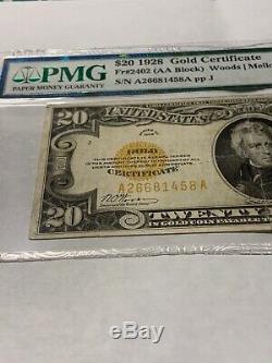 AC Fr 2402 1928 $20 Gold Certificate PMG 25, very Fine, Nice Clean Note