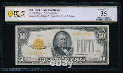 AC Fr 2404 1928 $50 Gold Certificate PCGS 35