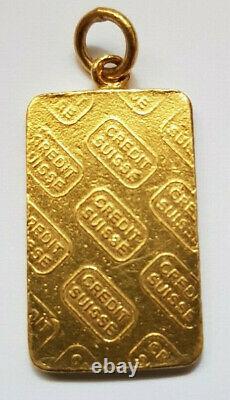 AUTHENTIC Credit Suisse 10g Fine Gold 999.9 Gold Ingot, certificate authenticity