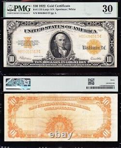 AWESOME Crisp Choice VF++ 1922 $10 GOLD CERTIFICATE! PMG 30! FREE SHIP! 84513