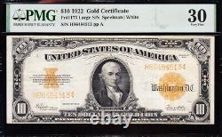 AWESOME Crisp Choice VF++ 1922 $10 GOLD CERTIFICATE! PMG 30! FREE SHIP! 84513