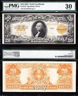 AWESOME Crisp Choice VF++ 1922 $20 GOLD CERTIFICATE! PMG 30! FREE SHIP! 45941