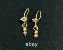 Ancient Roman Gold Earrings 1st Century AD Incl COA Certificate Of Authenticity