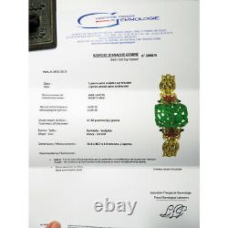 Antique Art Deco Bracelet Gold Enamel Jade w Certificate French f Chinese (5860)