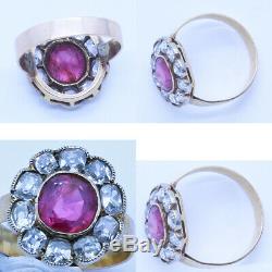 Antique Ring Natural Burmese Ruby Diamond GIA Certificate plus Appraisal (6479)