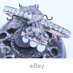 Antique Victorian Bangle Pendant Gold Diamond Natural Pearls Certificates (6786)