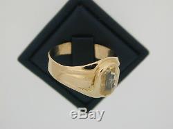 Antique natural Yellow sapphire certificate 18 ct gold ring size Q 1/2 6.4 grams