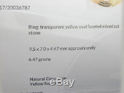 Antique natural Yellow sapphire certificate 18 ct gold ring size Q 1/2 6.4 grams