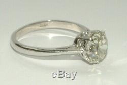Art Deco 18ct Gold 2.00ct Solitaire Diamond Ring With Certificate
