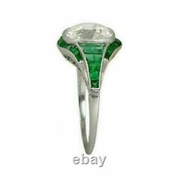 Art Deco 3.0Ct Oval Cut Lab-Created Diamond Vintage Antique Rings 14k White Gold