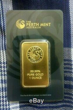 Australian Perth Mint 1oz 99.99 Fine Gold Bullion Bar In Certificate of Assayeur