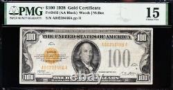 Awesome RARE Choice Fine+ 1928 $100 Gold Certificate! PMG 15! FREE SHIP! 8466A