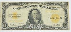 BARGAIN Series of 1922 Large Size $10 Gold Certificate Note FINE Fr#1173