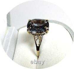 Bi-Color ALEXANDRITE Ring Natural Gem 9.50ct 14k Yellow Gold Vintage Mtg