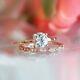 Bridal Set Ring 3CT Round Cut Real Lab Created Moissanite 14K rose Gold Plated